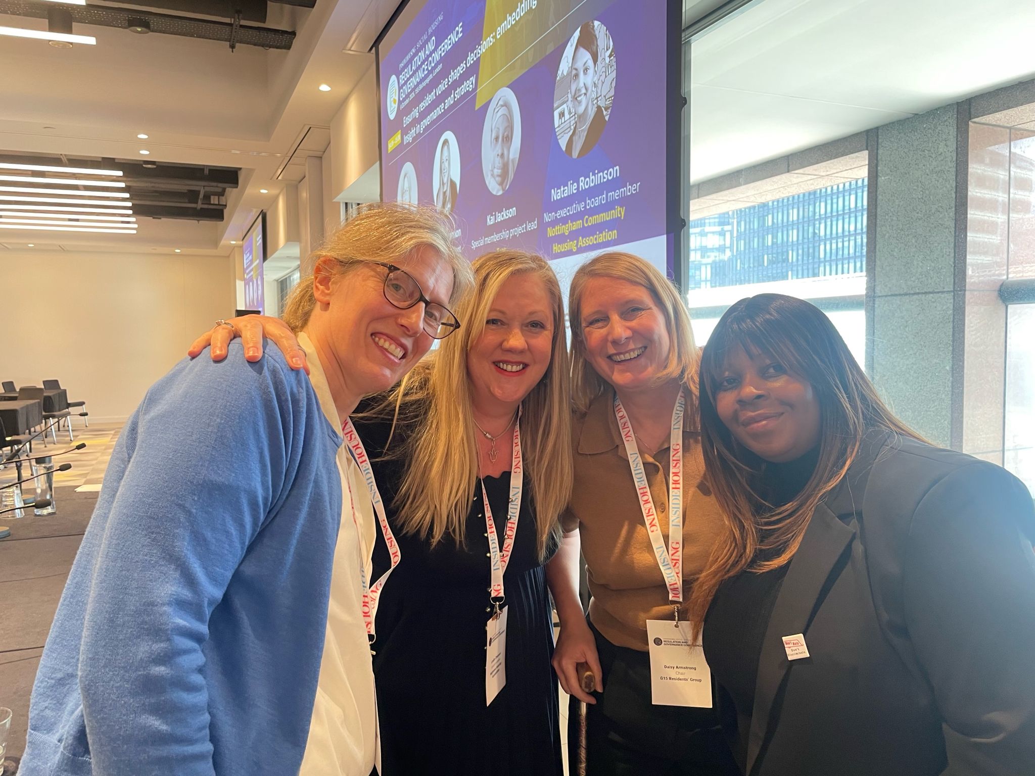 Photo Kai with other speakers at Inside Housing Conference
