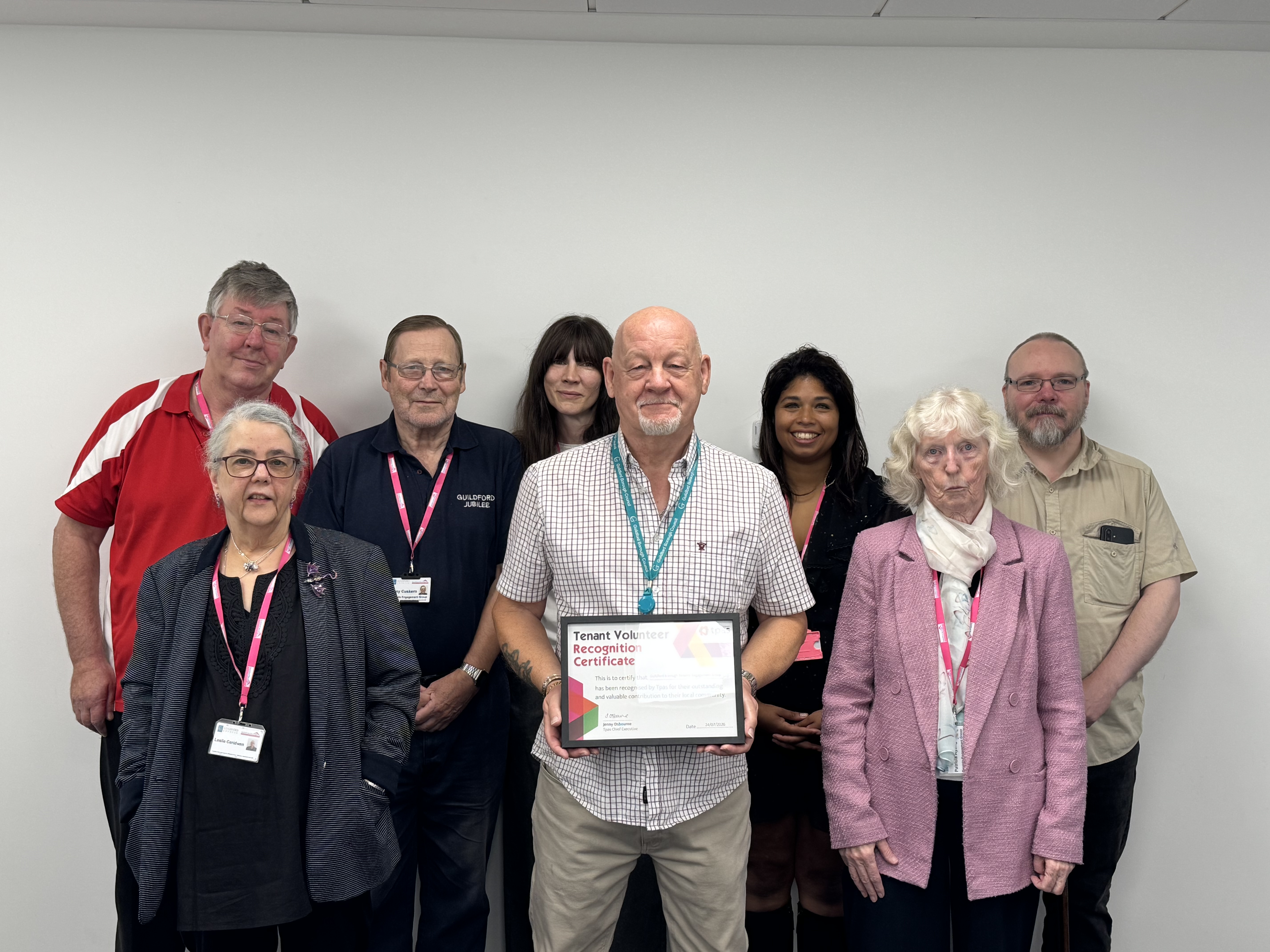 Group receiving their certificate